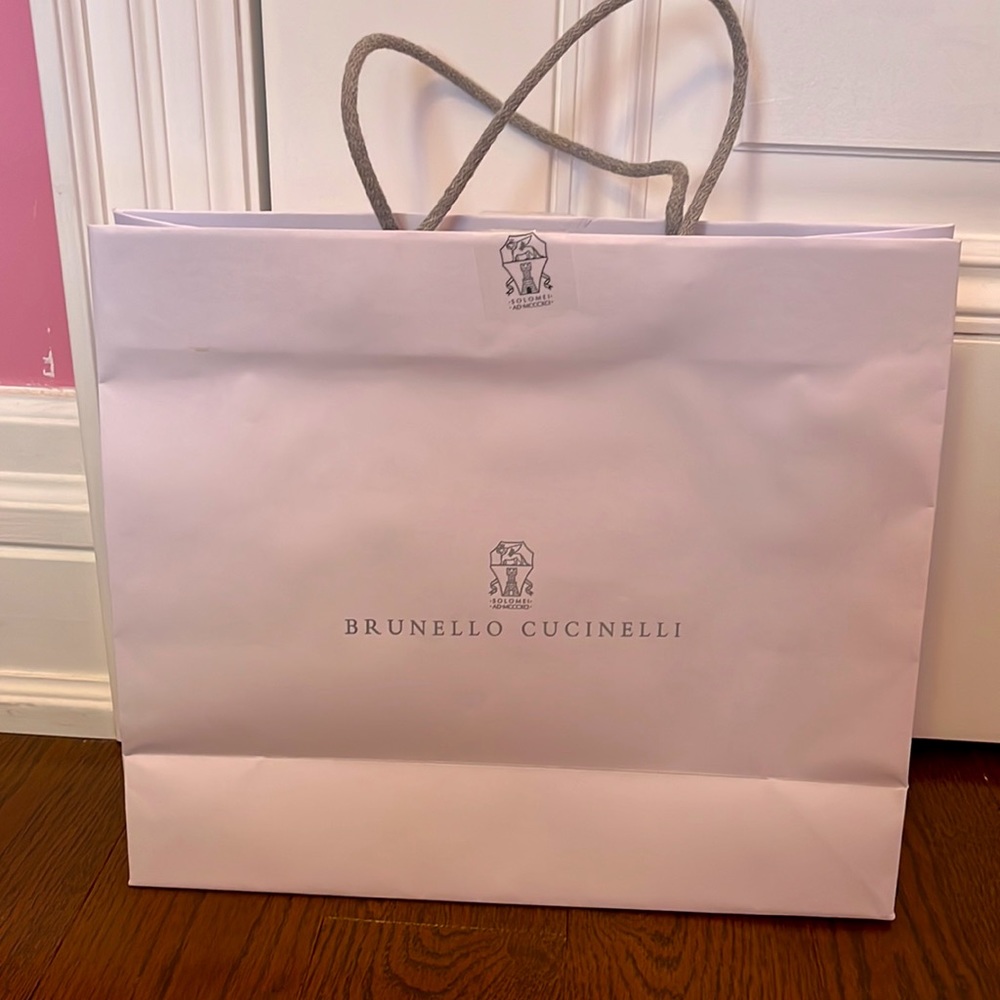 New Authentic Brunello Cucunelli Paper Shopper Bag Small/Medium 12”x14”